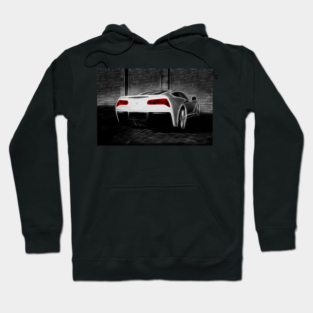 C7 - Corvette - black white Hoodie by hottehue